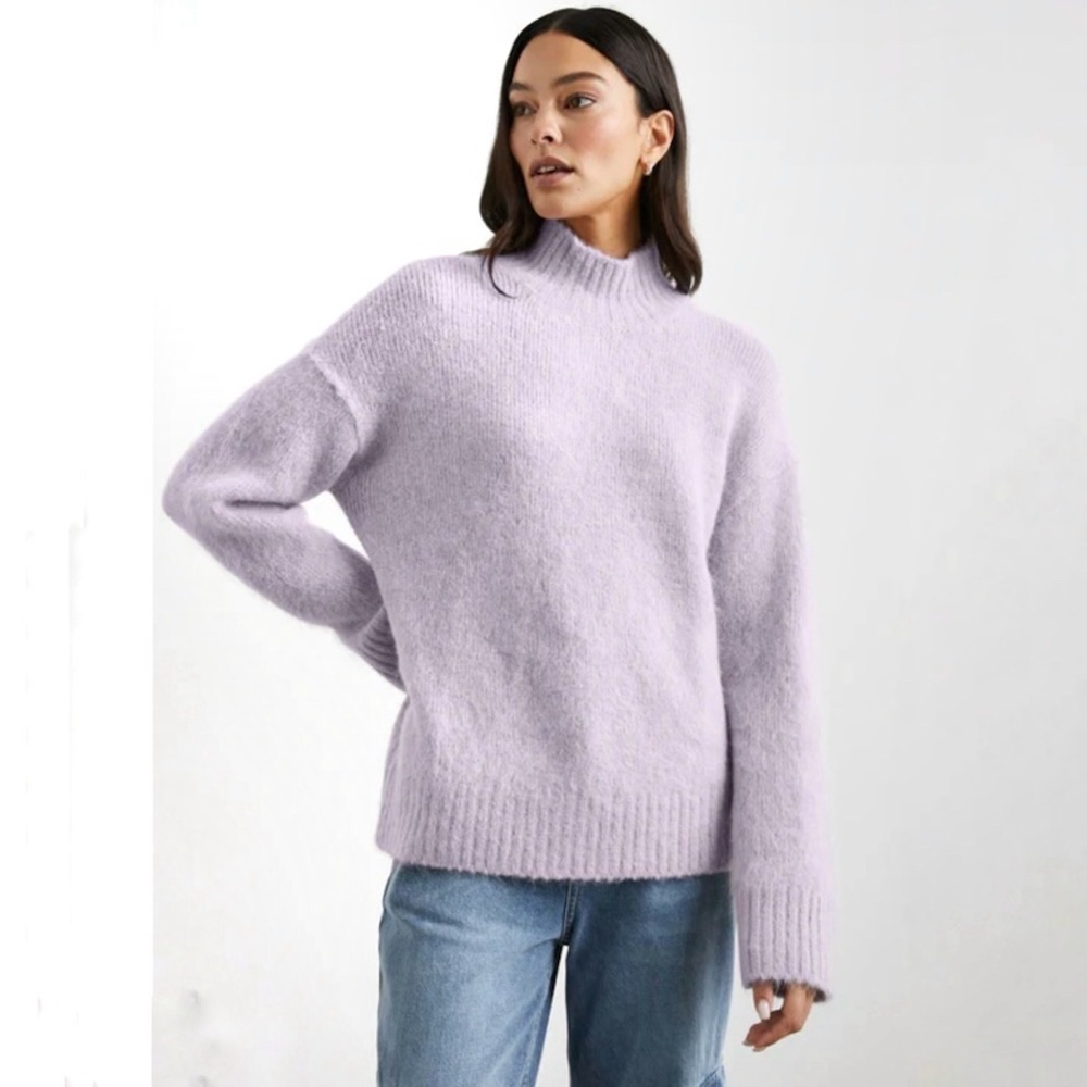 Rails Kacia Cozy Sweater Mock Neck Alpaca Blend Lilac Size Small